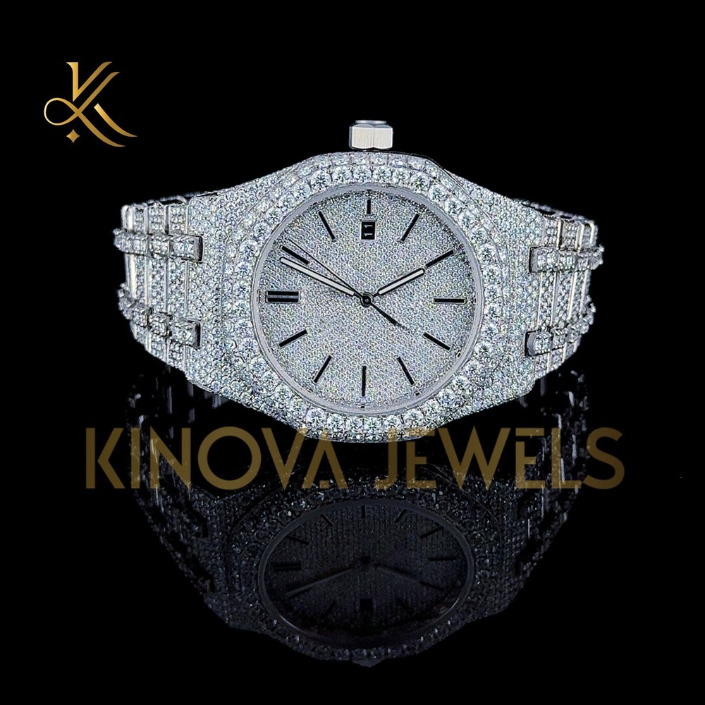 VVS1 Moissanite Diamond Iced Out Luxury Watch Bling Hip Hop
