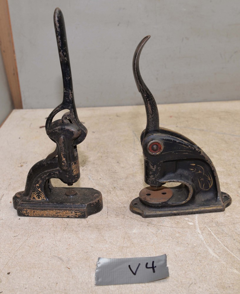 Sibley Challenger No 1 & more, 2 eyelet presses rare antique collectible tool V4