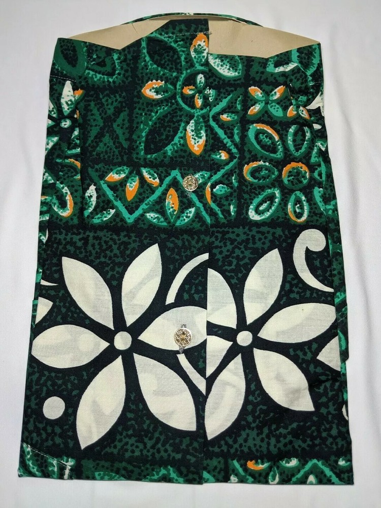 Hawaiian Aloha Shirt 1960s Paradise Metal Buttons Floral Poinsettia Size Med(4)