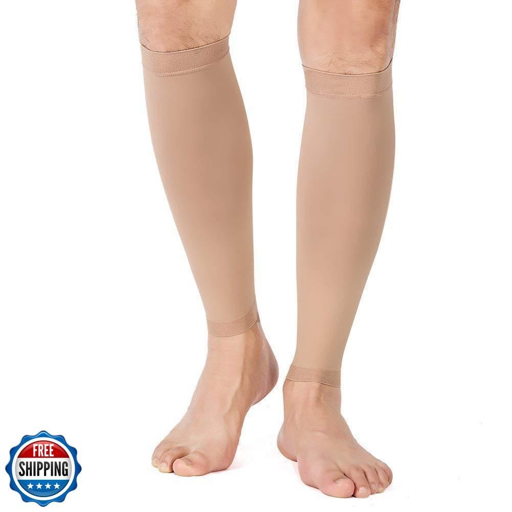 TOFLY Calf Compression Sleeves for Men & Women - 1 Pair Footless Support Sleeves