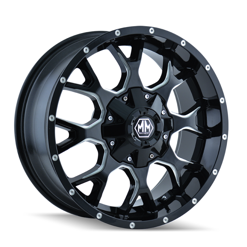 Mayhem Fits 8015 Warrior 20x9 / 6x135 BP 18mm Offset 106mm Hub Black W/