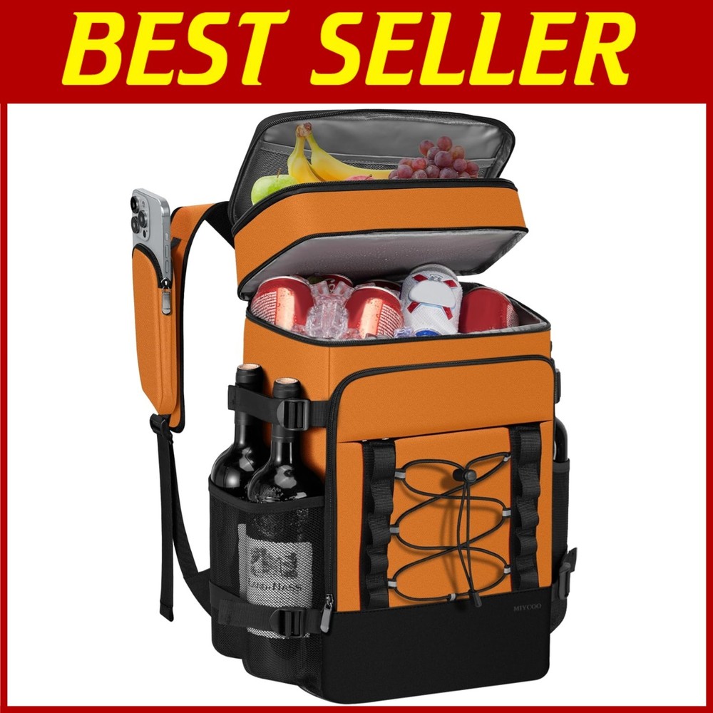 28L Leak-Proof Cooler Backpack with Bottle Opener for BBQs & Outdoors