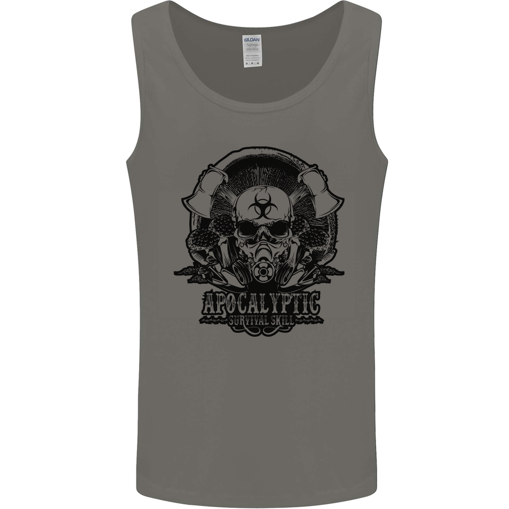 Apocalyptic Survival Skull Gamer Gaming Mens Vest Tank Top