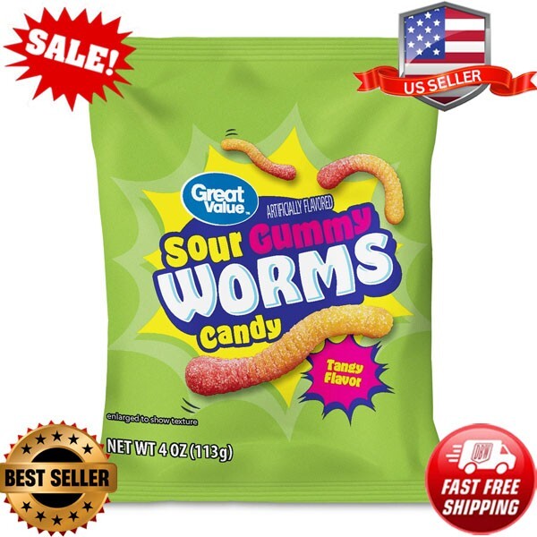Great Value 4oz Sour Gummy Worms Candy