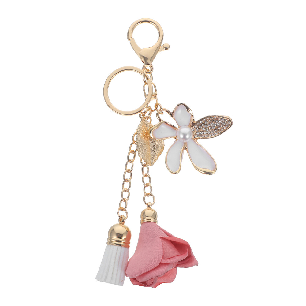 Car Hanging Accessories for Women Five-leaf Flower Keychain Cloth