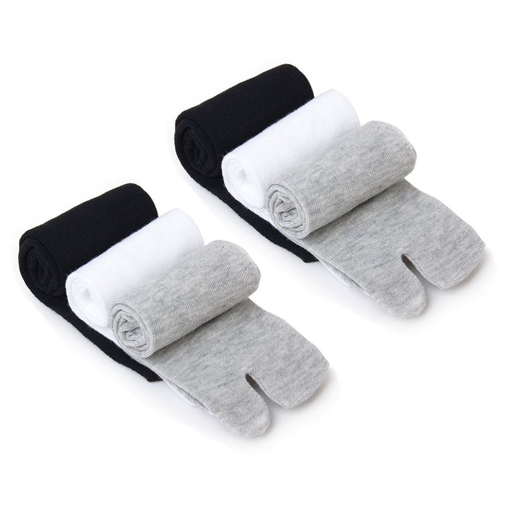 3 Pairs Stretchy Polyester Tabi Toe Socks for Women & Men