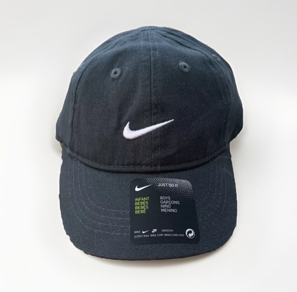 NEW Nike Infant Strapback Hat Black Embroidered Swoosh Baseball Ballcap NWT