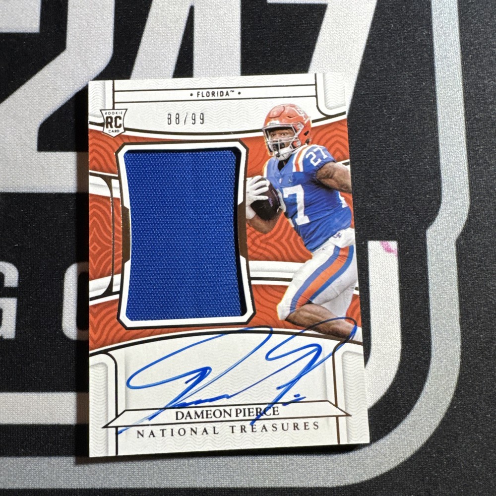 2022 Panini National Treasures Dameon Pierce Blue Rookie Patch Auto RC /99