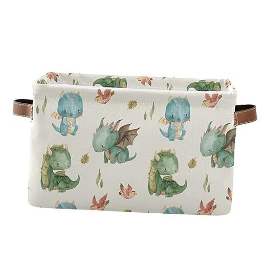 Cestas de almacenamiento de dragón de acuarela cestas de tela plegables almacenamiento grande paquete de 1