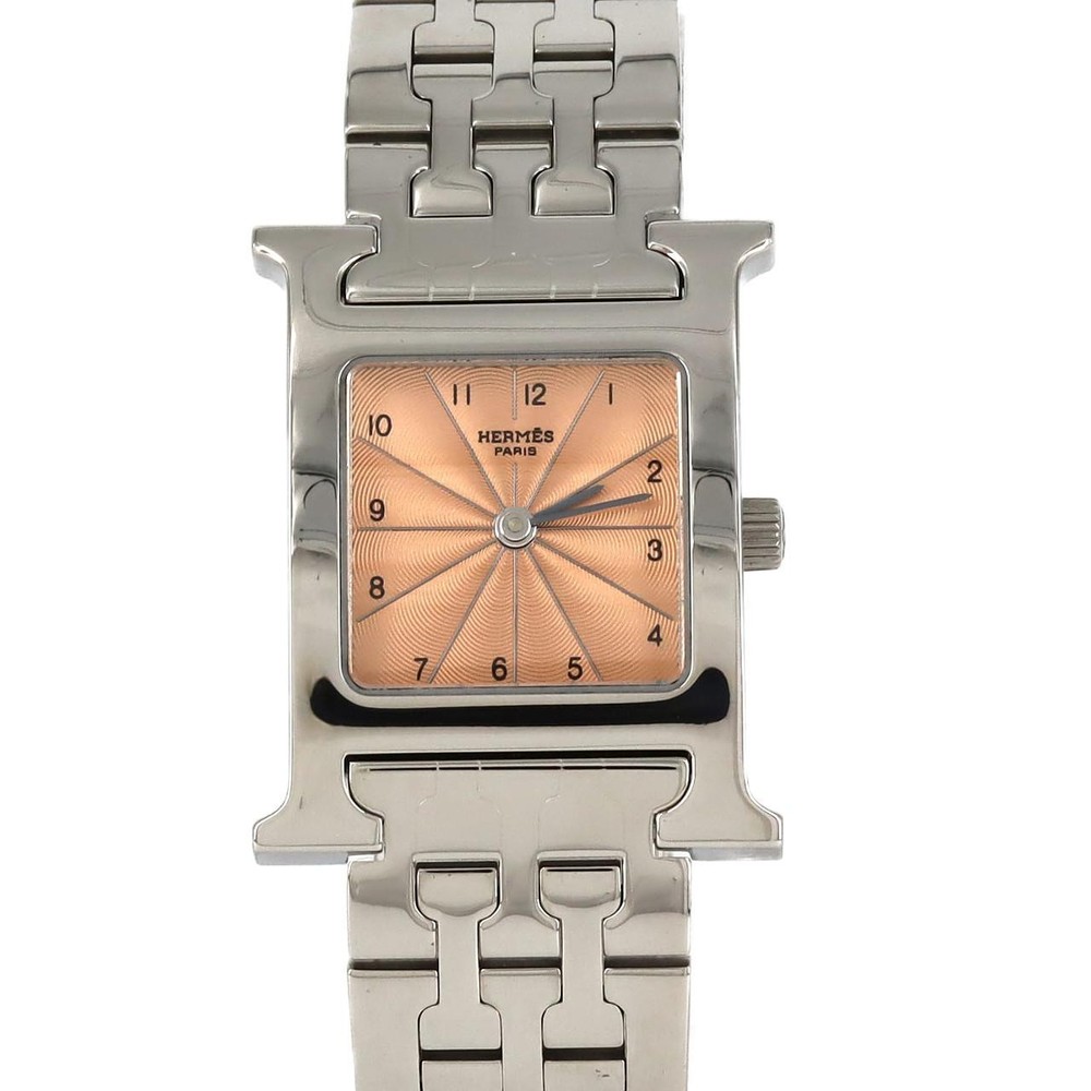 Authentic HERMES H Watch HH1.210 Stainless Steel Quartz Ref 270-004-034-5915