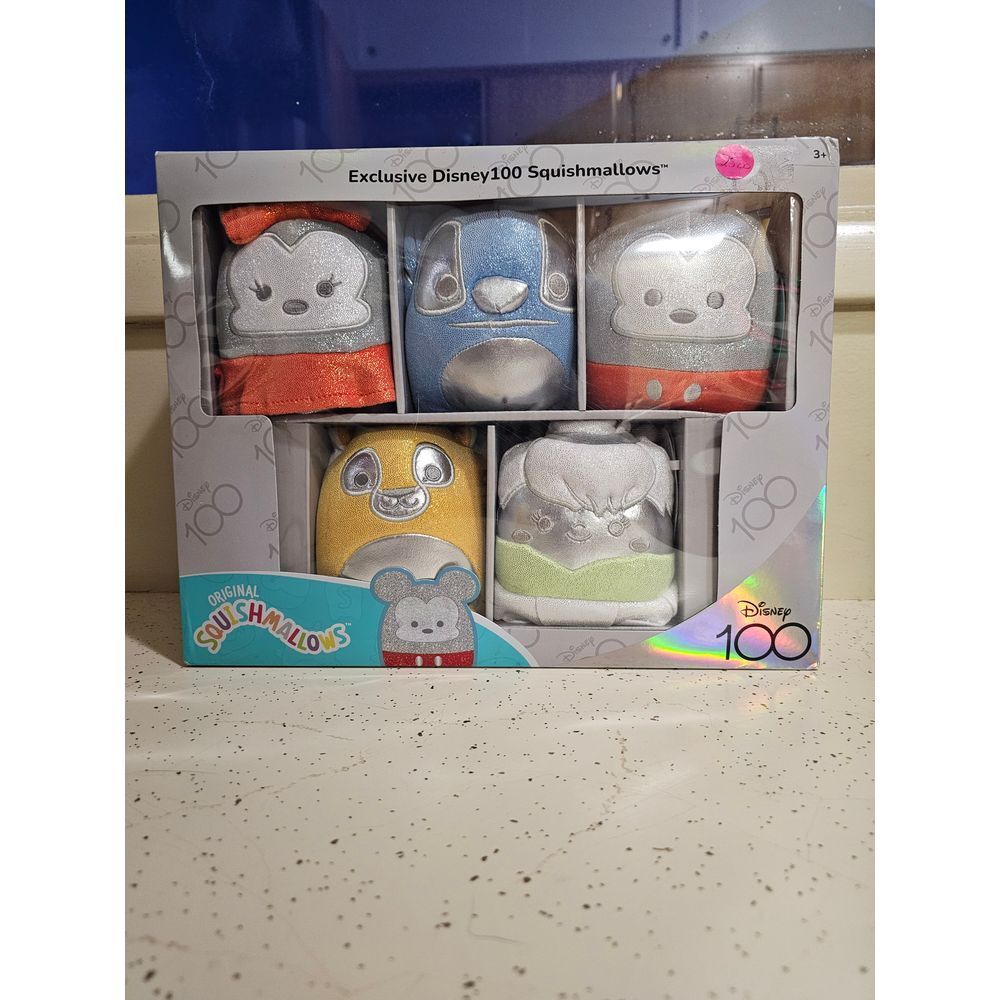 Squishmallows Disney 100 5pk Mickey Minnie Simba Stitch Tinker Bell Collectible