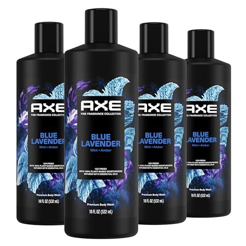 Fine Fragrance Collection Body Wash For Men Blue Lavender 4 Count 12h Refresh...