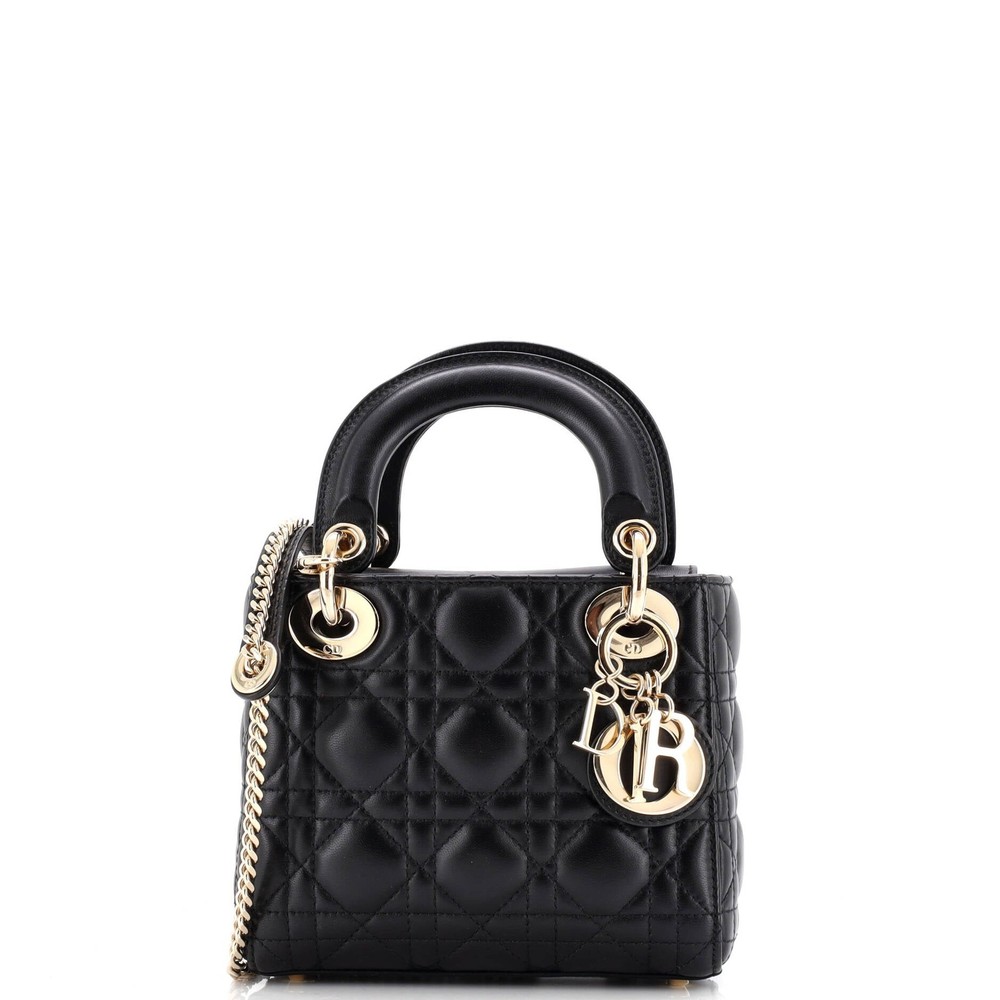 Dior Lady Mini Lambskin Cannage Quilted Chain Crossbody Bag