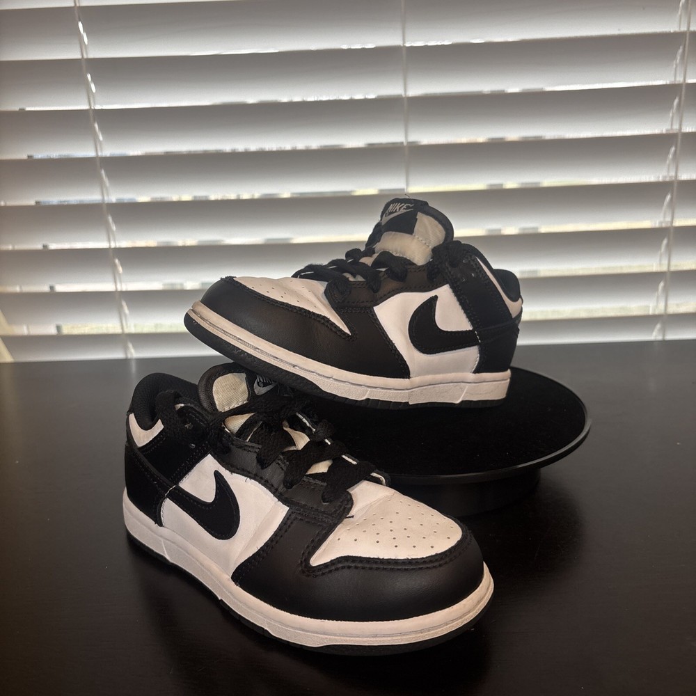 Nike Panda Dunk Lows PS Shoe Size 13c Black CW1588-100 Skateboarding Preowned