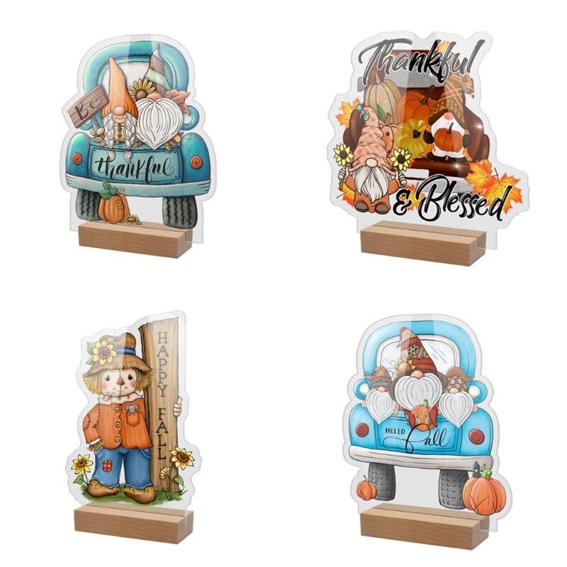 Acrylic Table Decor Base Fall Centerpieces Sign Thanksgiving Harvest Gnomes