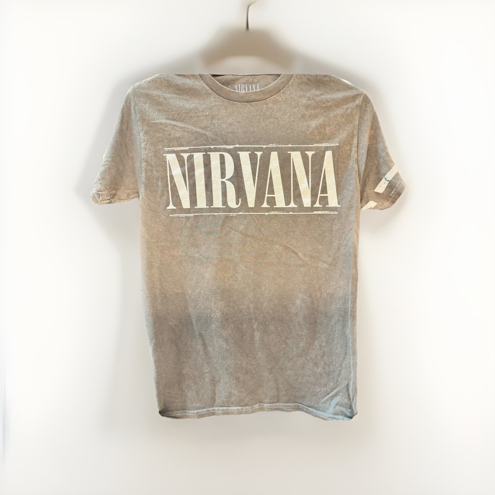 New Nirvana Graphic Short Sleeve T Shirt Brown Men's Size Large