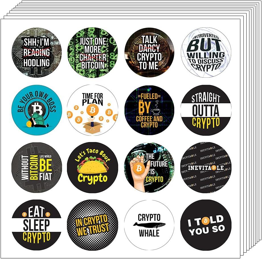 Hilarious Cryptocurrency Stickers - 10 Sets with 16 Unique Designs