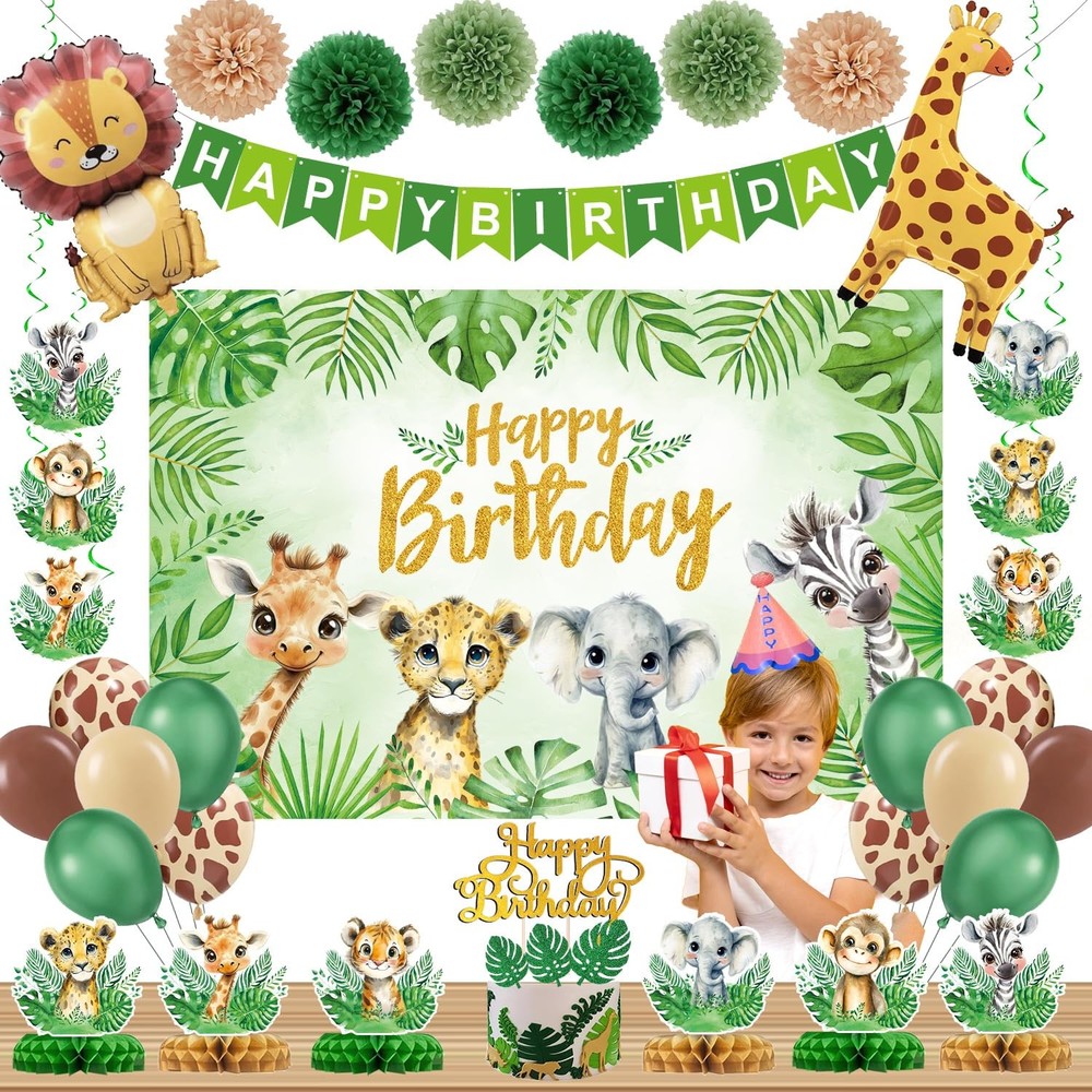 Jungle Safari Birthday Party Decorations - Safari Balloon Garland Arch Kit An...