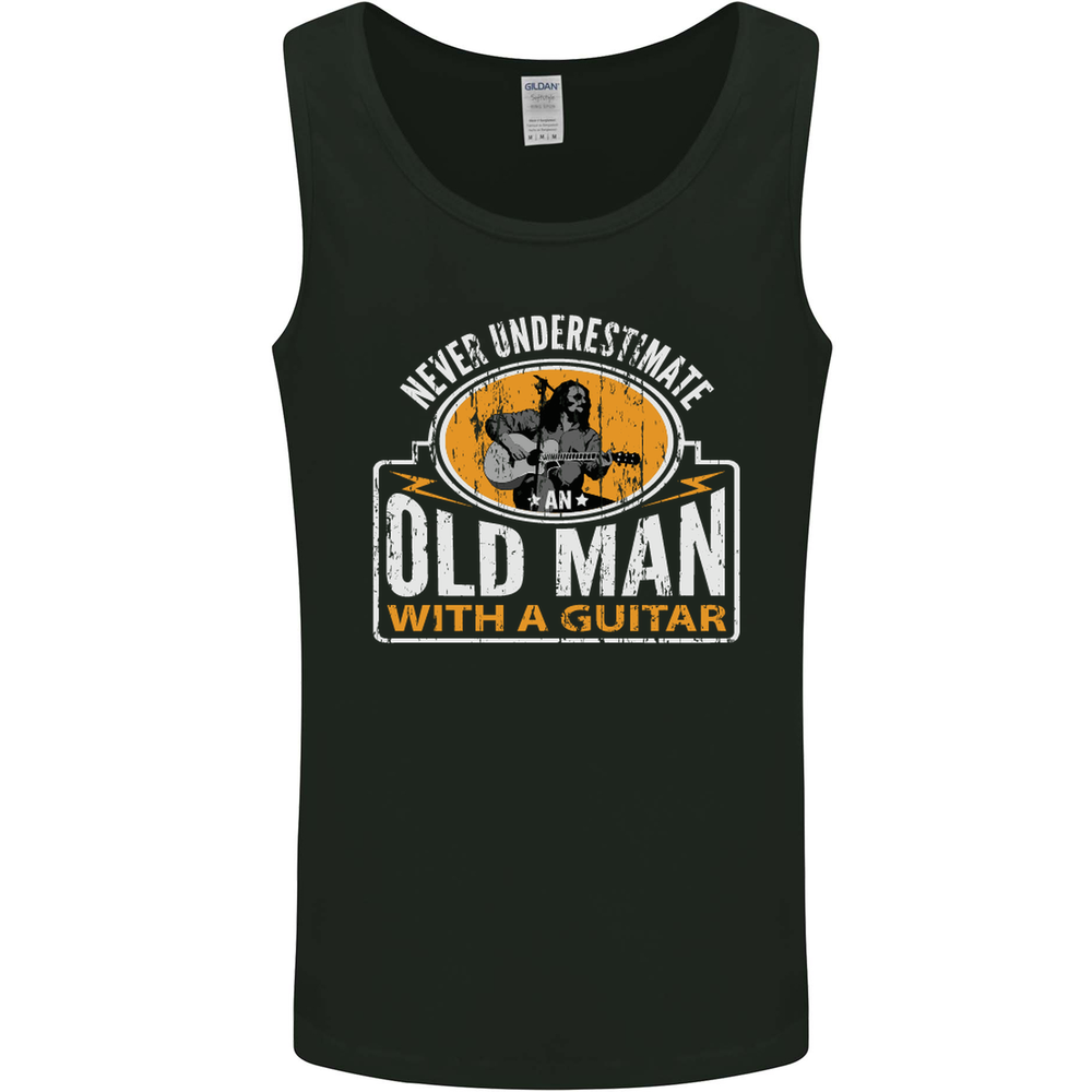 Guitar Never Underestimate an Old Man Mens Vest Tank Top