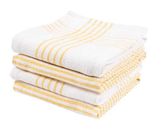 4-Pack Monaco Relaxed Cotton Slubbed Dish Towels in Yellow