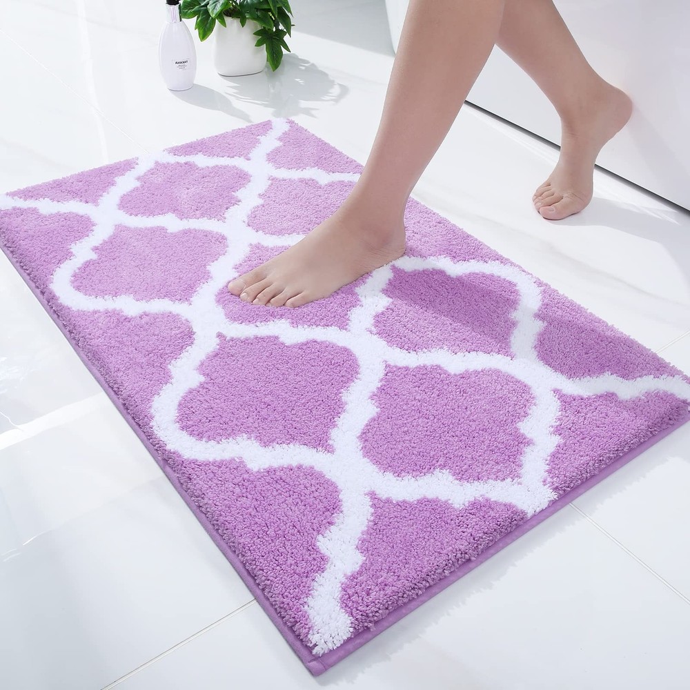 Soft Absorbent 30x20 Microfiber Bathroom Rug Non-Slip Shaggy Mat