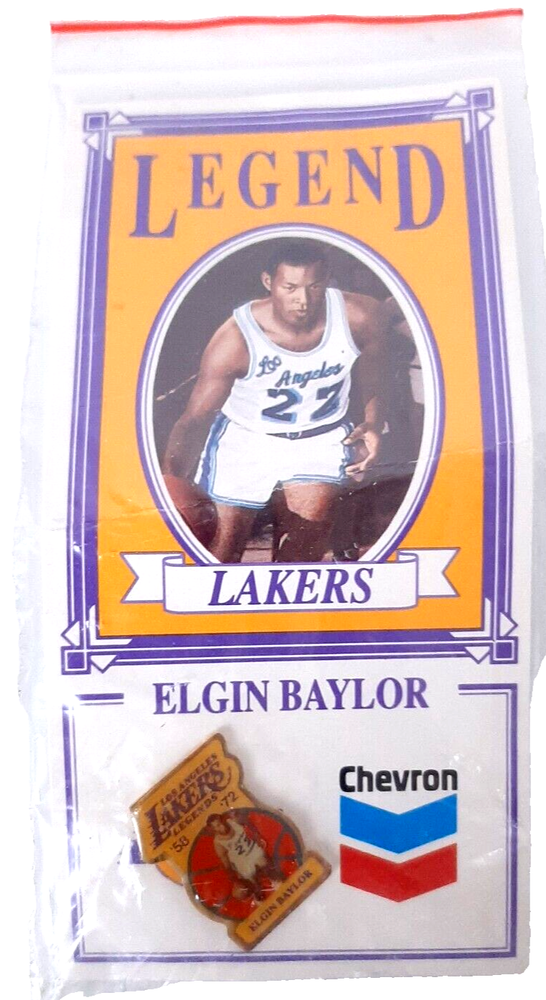 Prendedor promocional de gasolinera Chevron baloncesto NBA Elgin Baylor Legend Lakers
