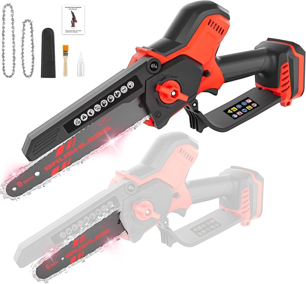 Mini Chainsaw for Milwaukee 18V Battery with 2-in-1 Design (Battery Not Included)