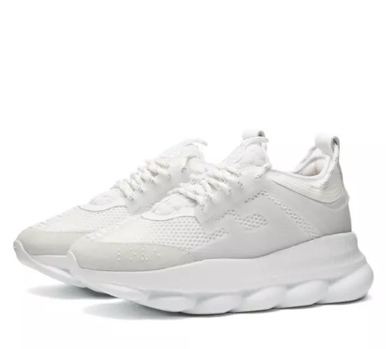 Versace chain reaction sneakers optic white sz EU 39 6 luxury platform couture