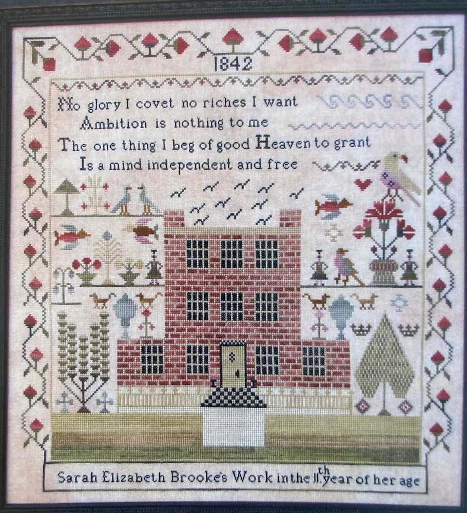 The Scarlett House Sarah Elizabeth Brooke 1842 Sampler Words Phrases Inspiration