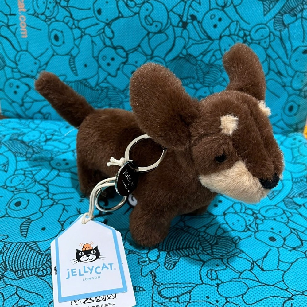 Jellycat Otto Sausage Dog Bag Charm Keychain Soft Toy NWT 2026 DEAL FLASH SALE-image