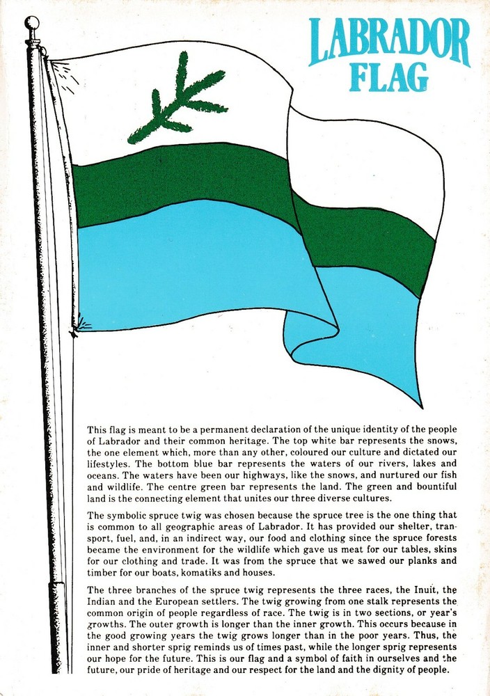 Labrador Canada Flag UNP VG Vintage Postcard