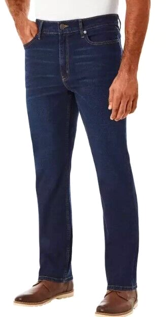 Members Mark Straight Fit Stretch Denim Jeans for Men 36x29 Dark Wash Premium Comfort-image