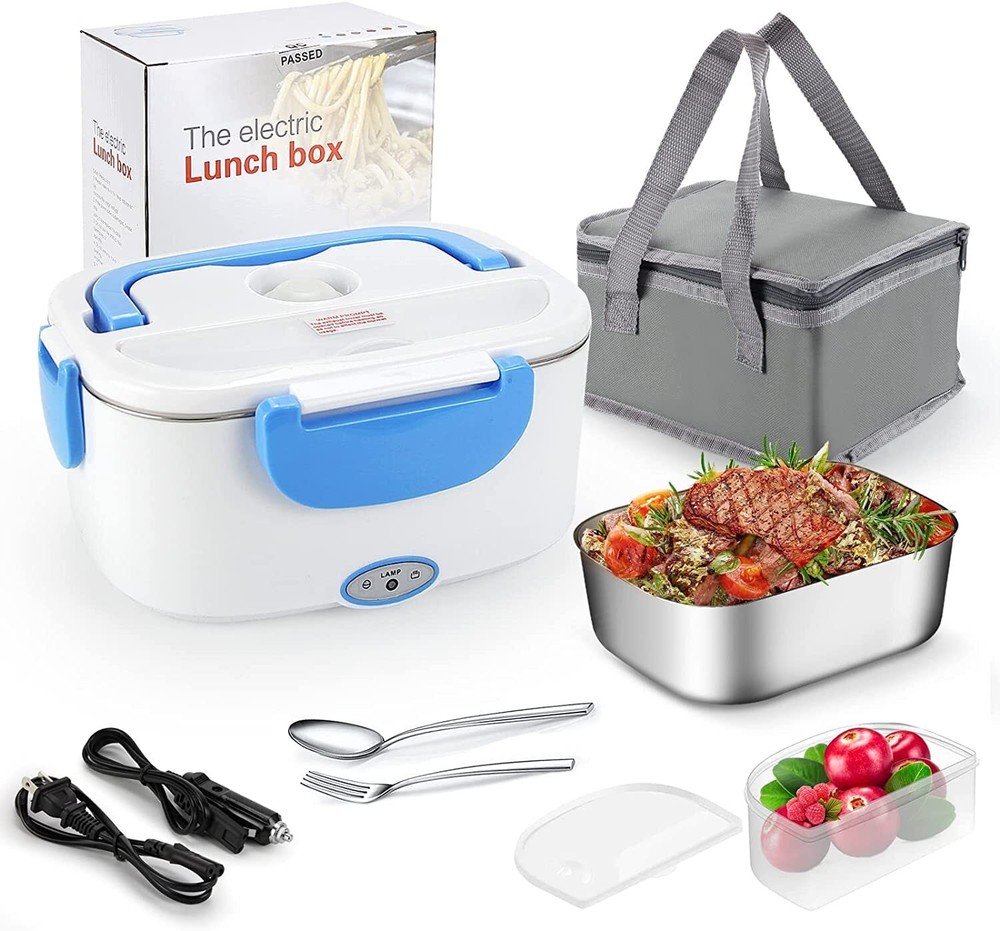 FVW 2-in-1 Portable Electric Lunch Box Food Warmer for Car Office Travel