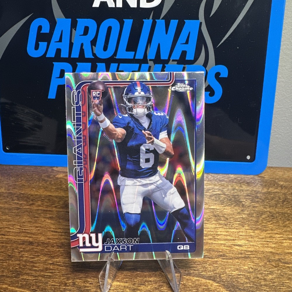 2025 Topps Chrome Football Jaxson Dart Ray Wave Refractor # 306 🔥Giants🔥 RC