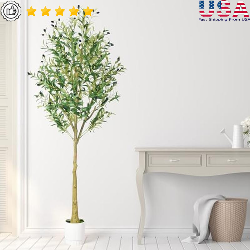 6ft Olive Tree Artificial Plant Realistic Design Easy Assembly Indoor Decor New