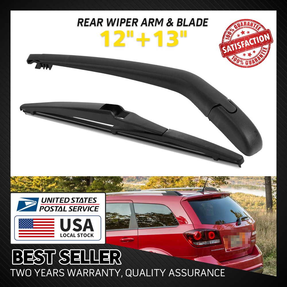 Black Rear Wiper Arm & Blade Set for 2009-2020 Dodge Journey 68040371AA