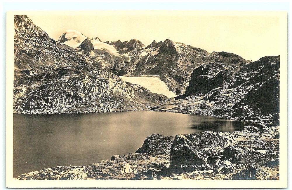S02-0290, GRIMSELPASSHOHE, TOTENSEE, REAL PHOTO POSTCARD.