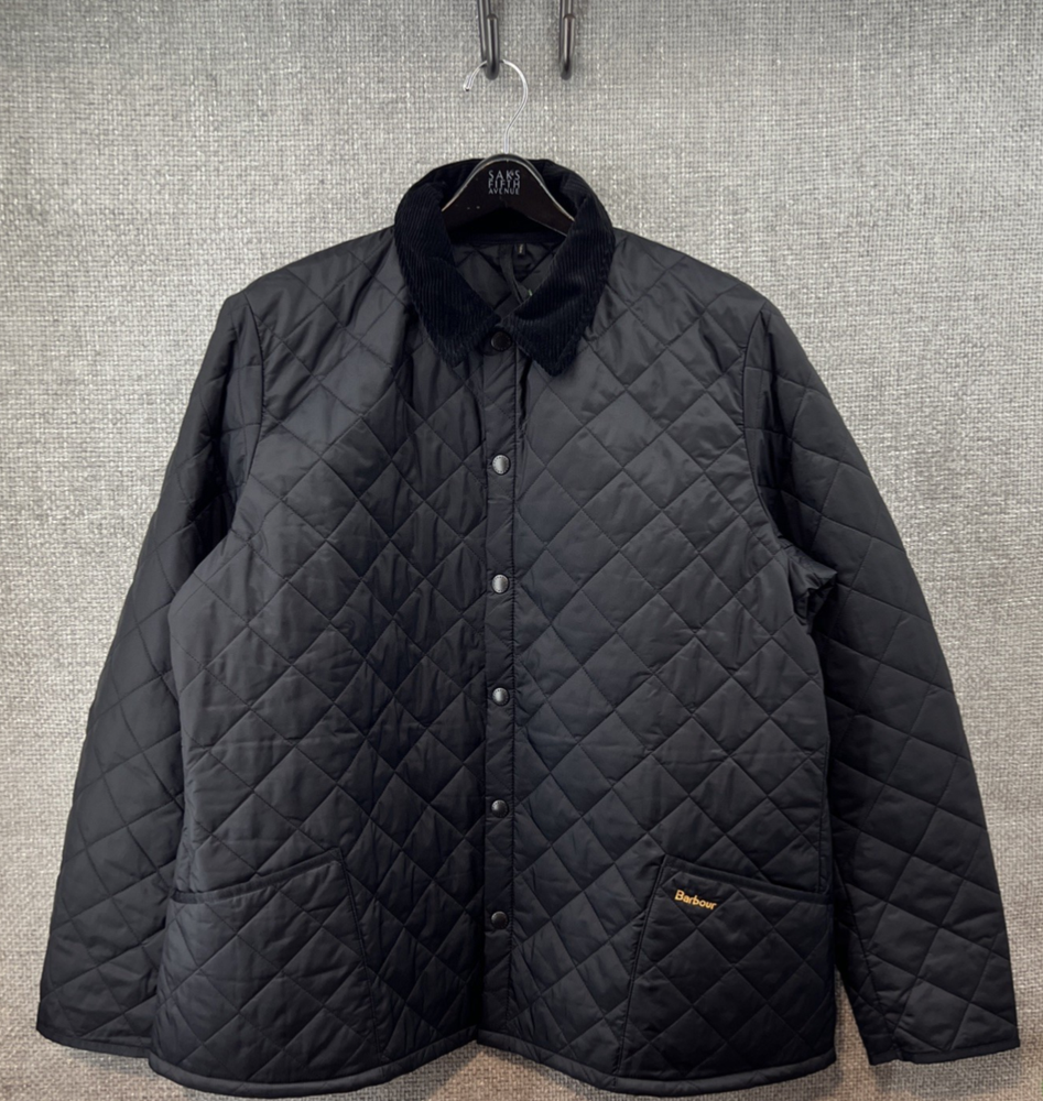 Barbour Black Mens Heritage Liddesdale Quilted Jacket Size 3XL with Pockets New with Tag