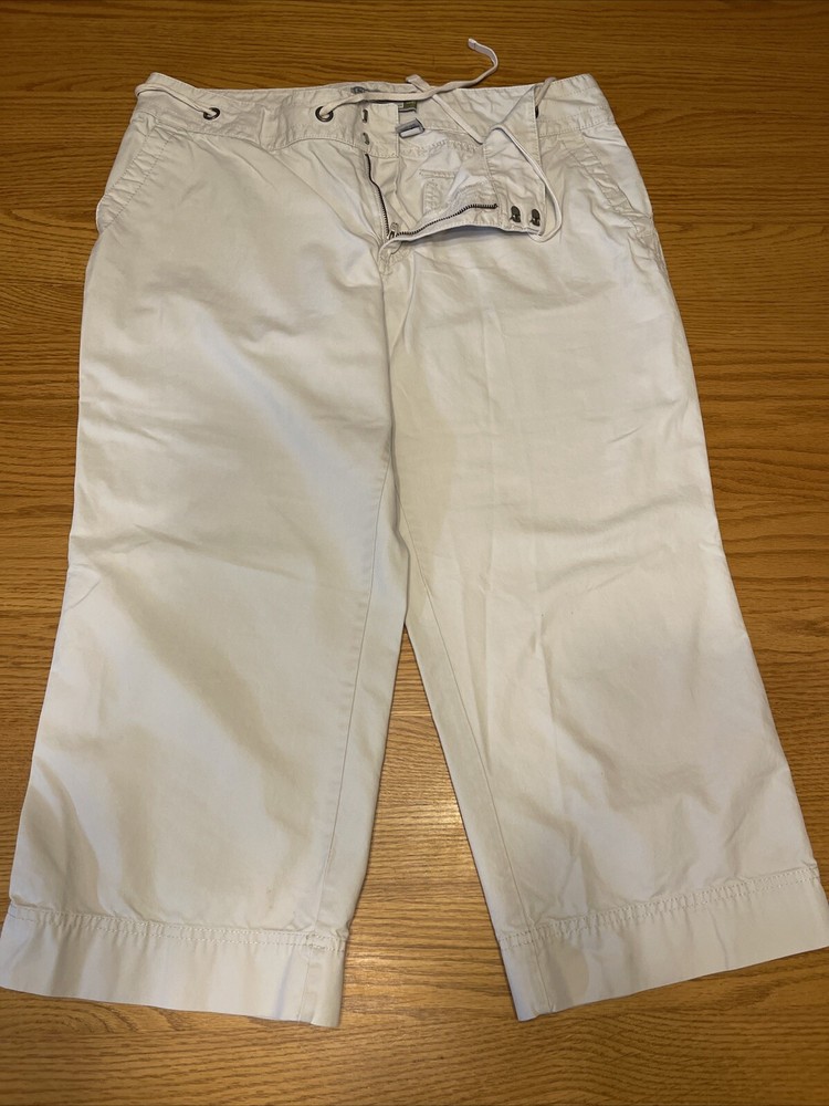 Old Navy Low Waist Stretch Beige Capri Pants Size 14 Vintage