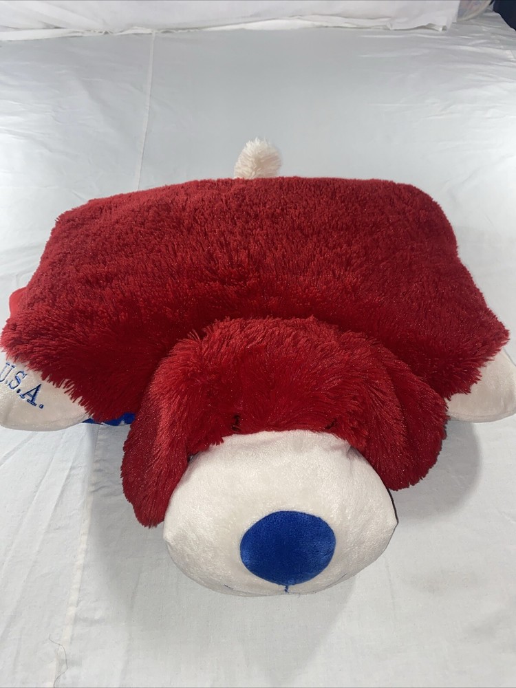 Pillow Pet 2009 Plush Pup Puppy Dog Red Hearts Love Clean Lovey Friend Present