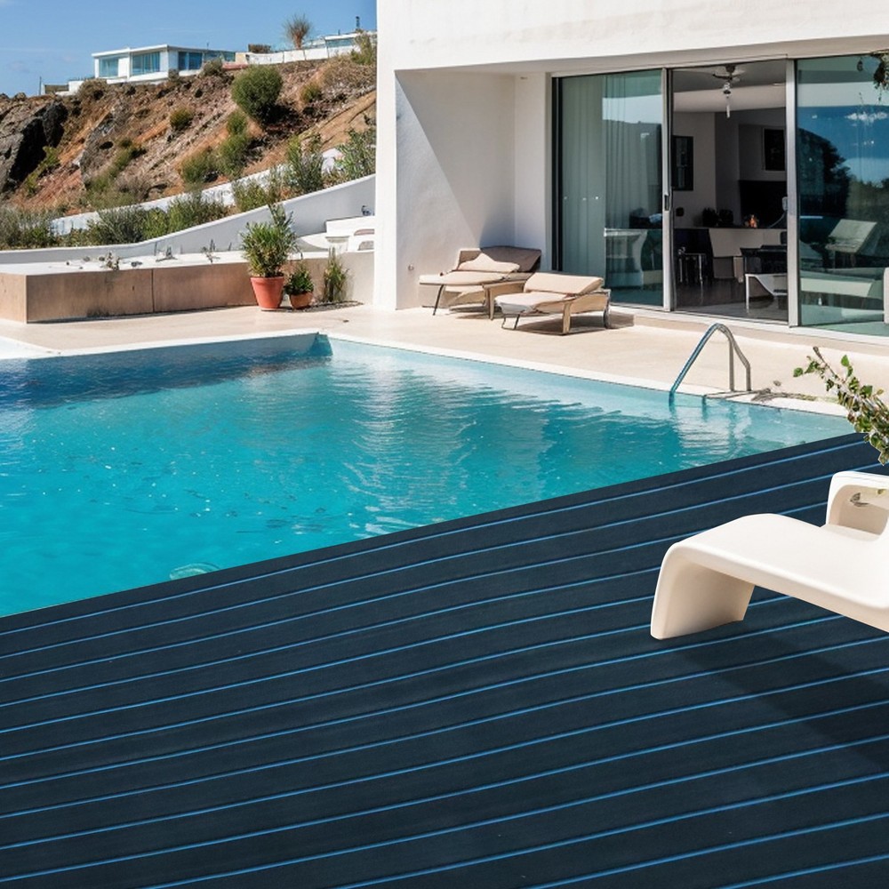 Non-Slip Self-Adhesive Boat Flooring Mat 94x35 Inch Waterproof Durable