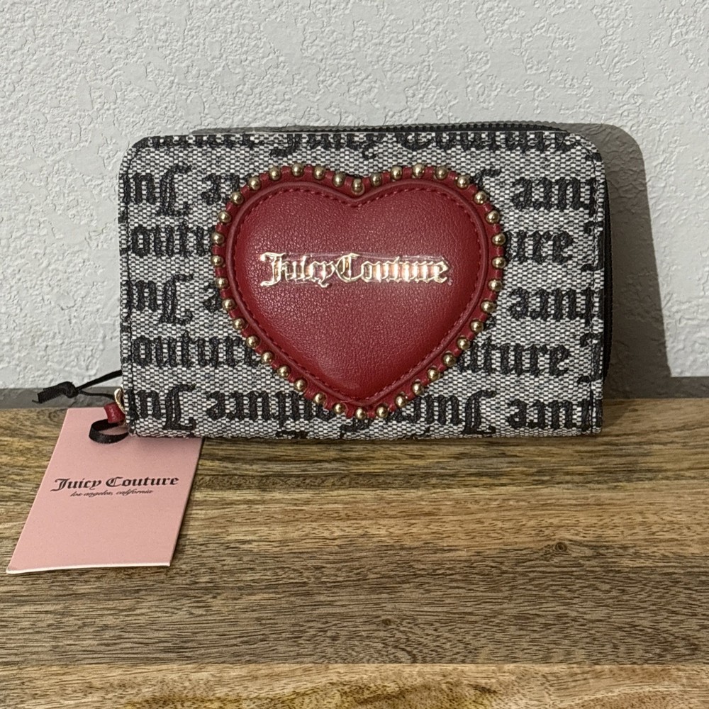 Juicy Couture Love Never Dies Black Multi-Compartment Bifold Wallet New