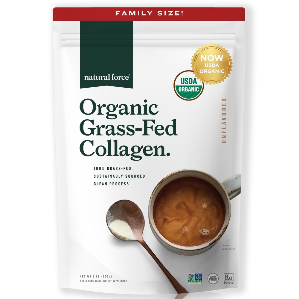 Organic Clean Collagen Peptides Powder - USDA Certified Organic Non-GMO Keto Paleo Friendly
