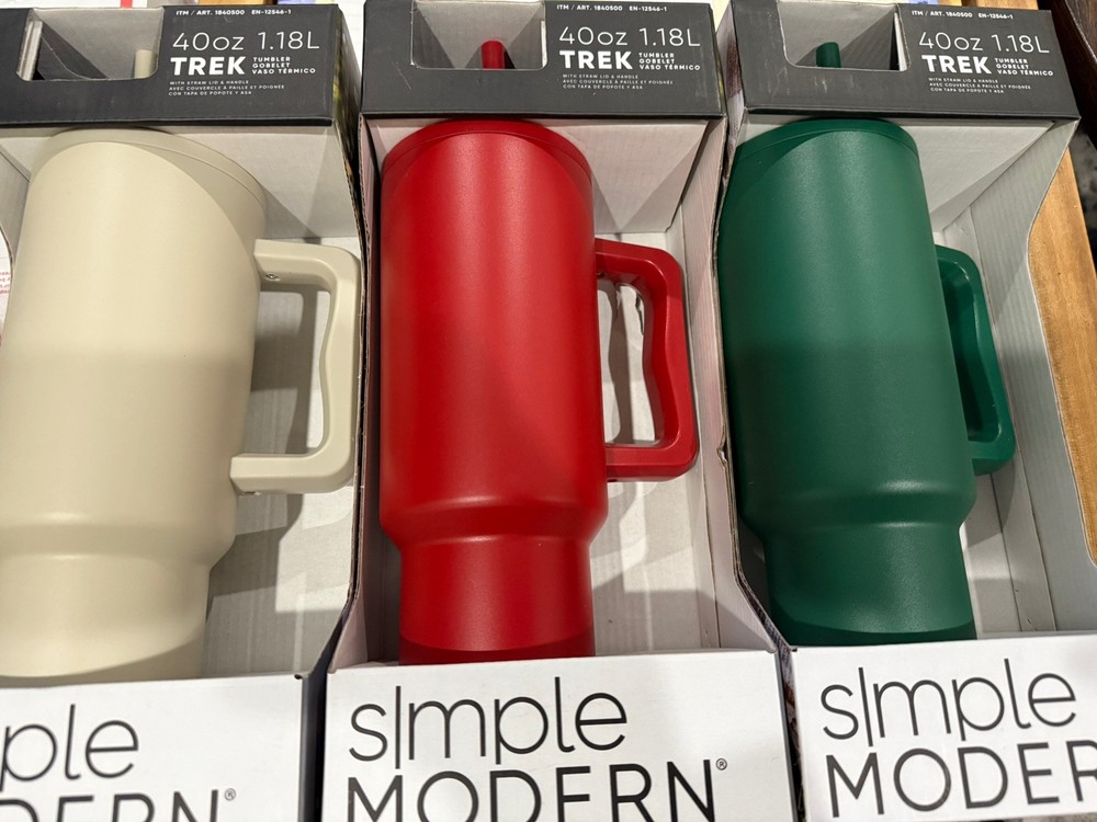 3X Simple Modern 40oz Trek Tumbler with Straw Lid and Handle - Stainless Steel