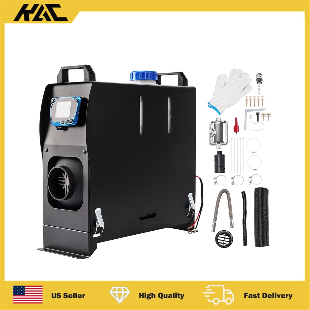 Diesel Air Heater All-in-one 12V 5KW LCD Remote Control for Car RV Indoors Black
