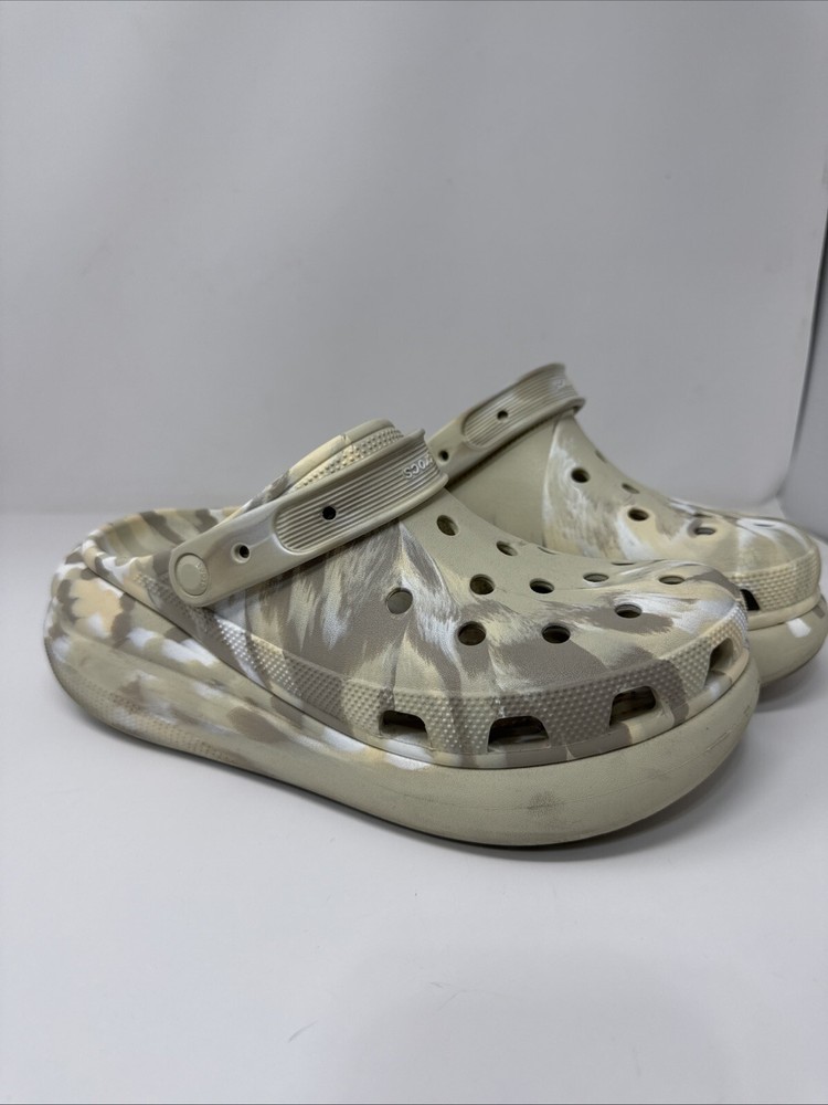 Crocs Women's Classic Crush Marbled Clogs Summer 208265-2Y3 Brown Size 10