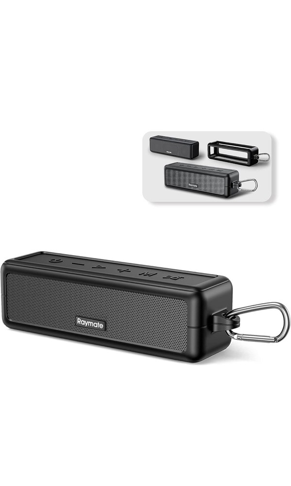 Raymate Bluetooth Speaker 30W HiFi Stereo Sound DSP IPX7 Waterproof Portable Wireless Speaker