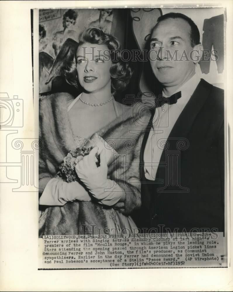 1952 Press Photo Actors Jose Ferrer and Rosemary Clooney in Hollywood