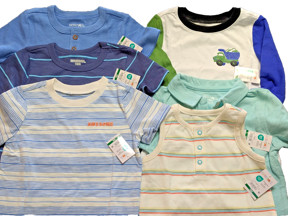 New With Tags Garanimals 6-Piece Baby Boy Shirt Bundle - Size 18M