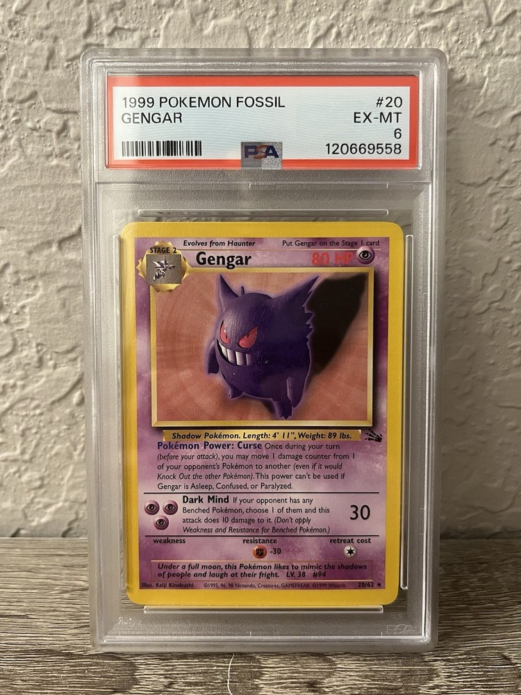 Gengar Fossil Set 20/62 Regular Pokemon Card